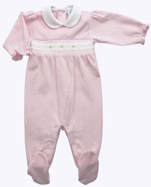 Sweet Pink Smocked Footie