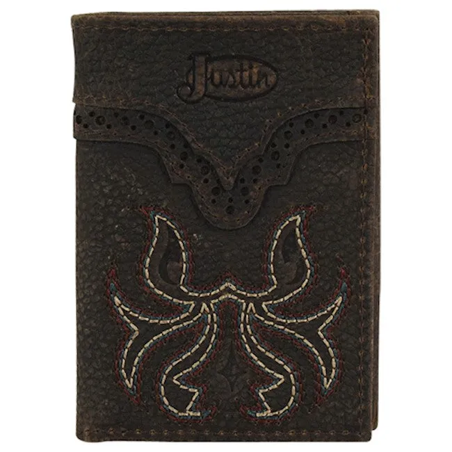 Trenditions Justin Men's Trifold Boot Stitch Wallet