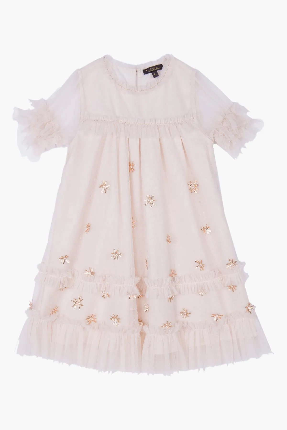 Velveteen Laylani Girls Dress - Putty