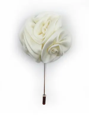 White Ivory Flower Lapel Pin