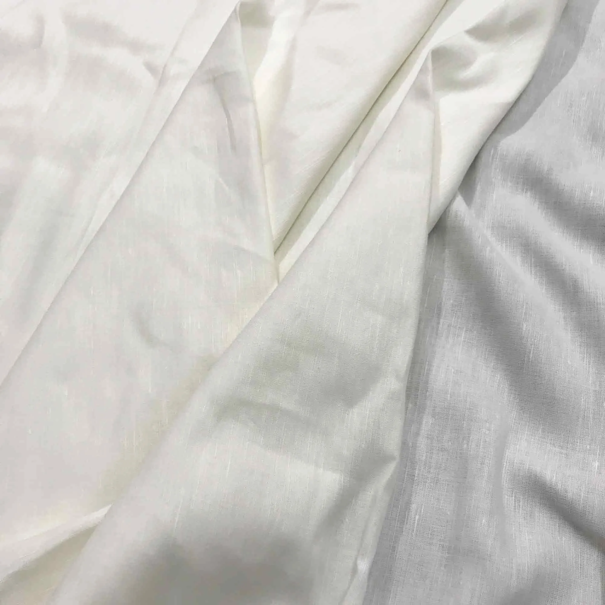 White Solid Color Pure Linen Fabric