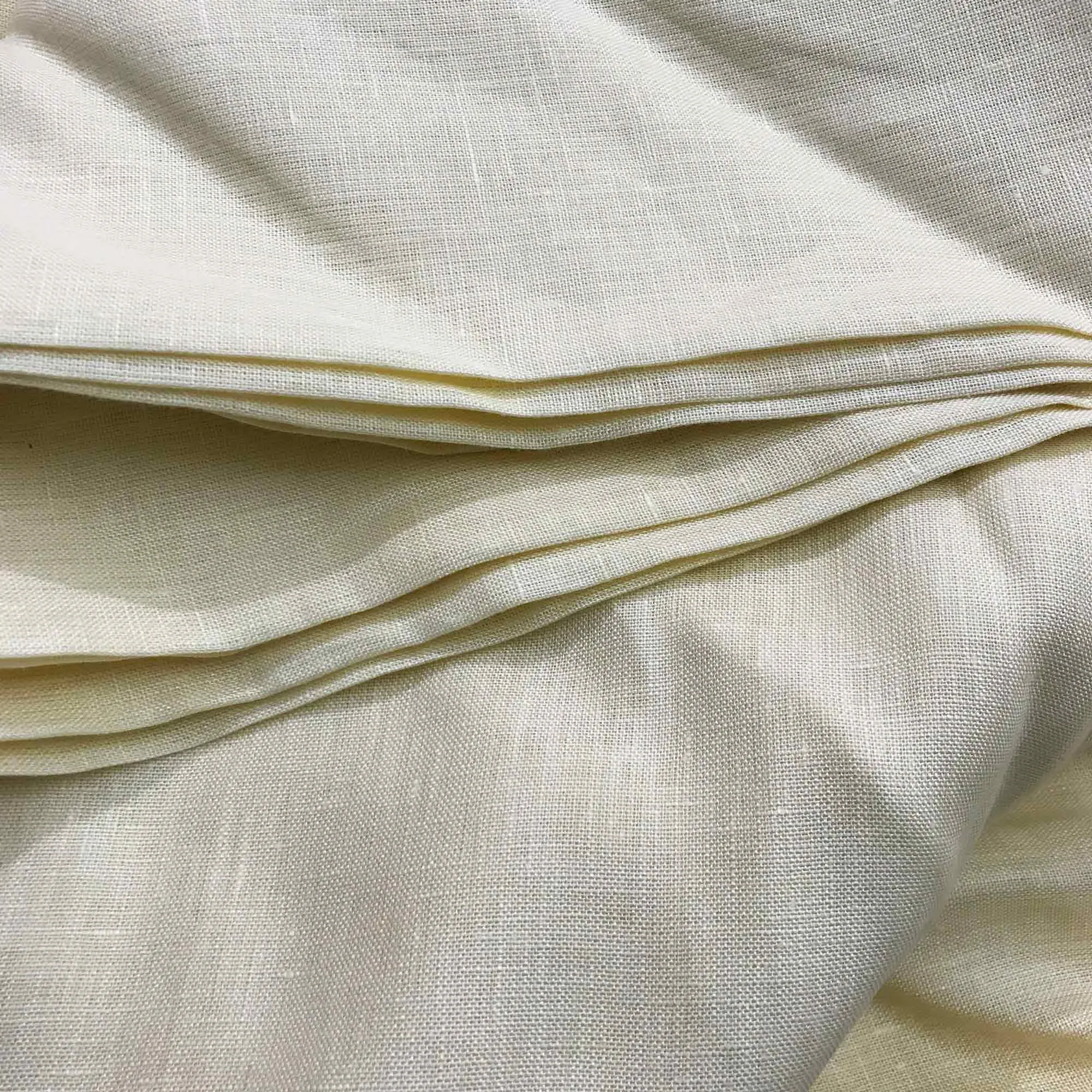 White Solid Color Pure Linen Fabric