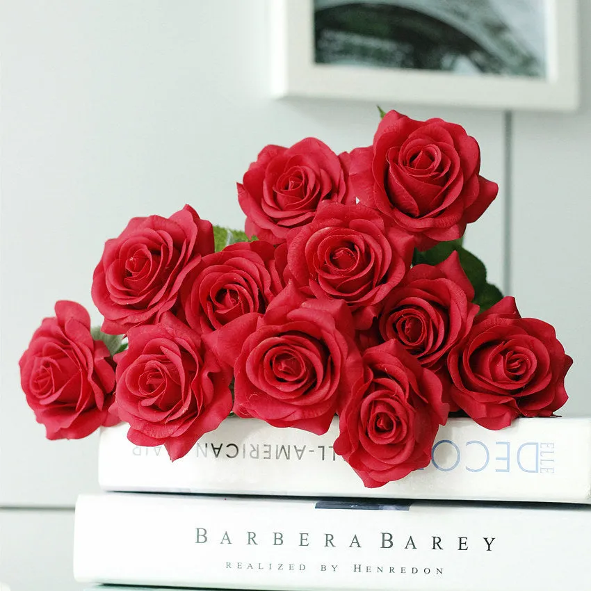 Wholesale Flowers Real Touch Red Roses 100 pcs