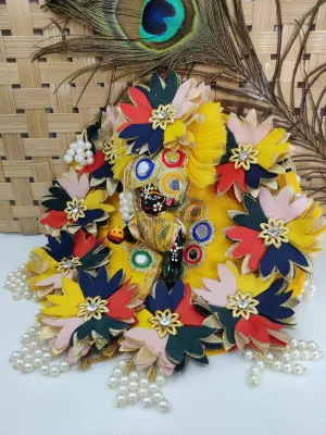 Yellow flower latkan laddu gopal dress